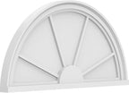 Ekena Millwork 32"W x 16"H x 2"P Half Round 4 Spoke Architectural Grade PVC Pediment