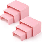 Chuangdi 2 Sets Acrylic Display Risers, Product Stand, Jewelry Display Riser Shelf Showcase Fixtures for Dessert Cupcake Candy Figure Treat Action Showcase(Pink,Small Set)