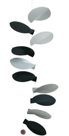 Turning Leaves White/Black Hanging Mobile - 32 Inches - High Quality - Handmade in Denmark by Flensted