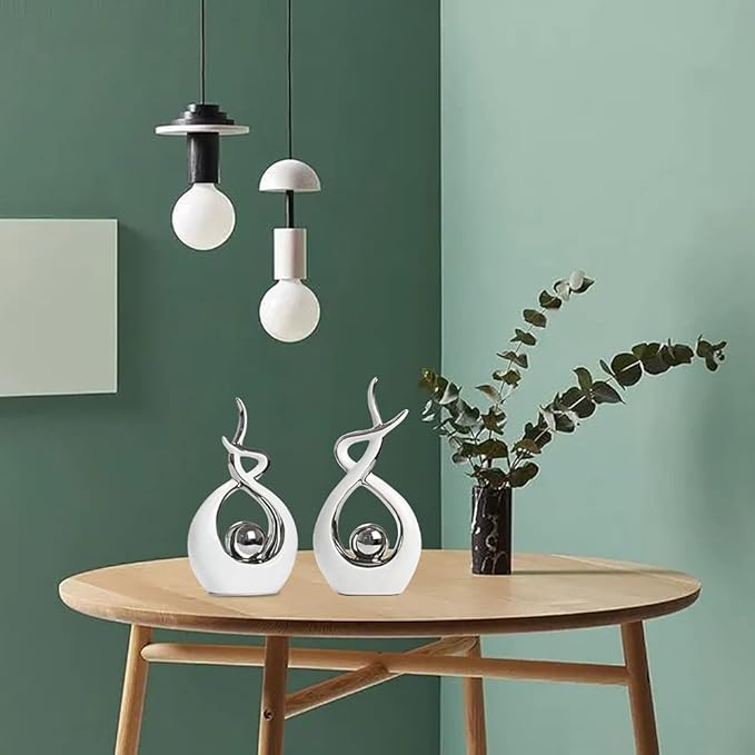 Norrclp Home Decor Modern Abstract Art Ceramic Statue Table Decorations for Dining Room Living Room Office Centerpiece