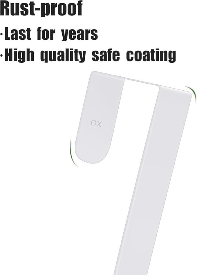 GameXcel 4 Pcs 12"+15" Wreath Hanger for Front Door - Large Wreath Metal Hook for Christmas Wreath Over The Door Hanger 2 x 12 and 2 x 15 - White