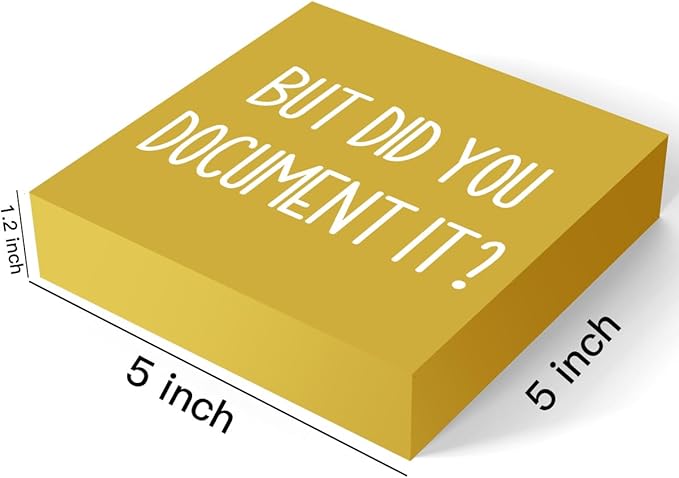 But Did You Document It Office Decor Wooden Box Sign Decorative Funny Office Wood Box Sign Home Rustic Farmhouse Square Desk Decor Sign for Shelf Office Desk Accessories 5 x 5 Inches（Yellow）