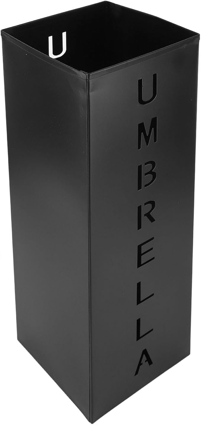 Zerodis Umbrella Stand, Square Metal Umbrella Holder for Entryway with Rustproof Powder Coated Steel, 16.5 x 6.3 x 6.3 Inches, Black