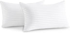 Oubonun 14 x 22 Throw Pillow Inserts, Firm and Fluffy Decorative Pillows for Couch Bed Sofa with Soft Cotton Cover White Cushion with Down Alternative Pack of 2