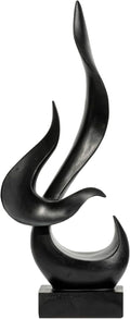 Gold Fire Flame Sculpture, Modern Abstract Resin Statue, Art Statue Home Decor for Living Room TV Stand Coffee Table Shelf Accents Decor.（Small）