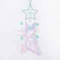 Pretty Jolly Green Star Kids Dream Catcher Wall Decor Pompom Feather Baby Dreamcatcher Handmade Children Dream Catcher Home Décor Wall Hanging for Nursery Bedroom Boys Girls Birthday Gift-25.6in