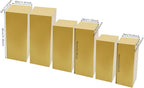 6 PCS Display Pedestal Stand, Metal Display Pedestal Stands Decoration Cube Sculpture Displays Column Square Displays Stands Pillars for Wedding Party Baby Shower Birthday (Gold, 6PCS)