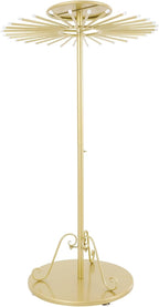 Scarf Display Stand 30-Arm Scarf Holder Organizer Freestanding Scarf Hanger 360° Rotating Rack for Home and Clothing Store (Gold, 30 Rods)