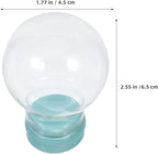 2pcs DIY Snow Globe: Clear Glass Christmas Snow Globe Rubber Base Empty Fillable Water Bubbles Jar for Christmas Decoration 45mm