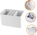 Indoor Umbrella Stand with Removable Drip Tray Compact Storage Rack for Entryway for Home Office and Hotel Use Holds and Folding Umbrellas Pearl White
