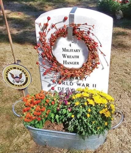 Roventeur Wreath Hanger Flex 7-9" - Headstone Wreath Hanger - Flexible Fit for Tombstones 7"-9" - Solid Aluminum - Rust and Stain Resistant
