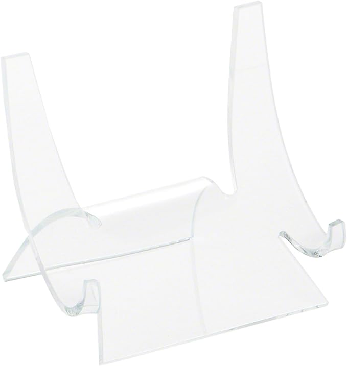 Plymor Clear Acrylic Double-Scoop Display Easel, 3.5" H x 3.875" W x 3.125" D