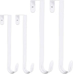 GameXcel 4 Pcs 12"+15" Wreath Hanger for Front Door - Large Wreath Metal Hook for Christmas Wreath Over The Door Hanger 2 x 12 and 2 x 15 - White