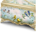 The Bradford Exchange Songbird Serenade Music Box, Joe Hautman Cardinal Art, 22K Gold Accents, Porcelain
