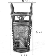 GUOYANHOME Rattan Umbrella Stand, Holding Walking Sticks - Indoor - Handmade Water Hyacinth，Wood Color，28X63CM