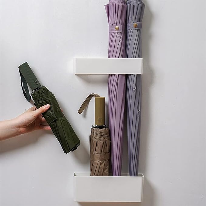 Umbrella Stand Holder Indoor, Wall Mounted No Punching Umbrella Storage Rack, Detachable Japanese Style Umbrella Stand Space Saving for Hotel Hallway Home Office