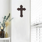 BRASSTAR Cast Iron Wall Cross Decoration Rustic Antique Metal Cross Farmhouse Home Wall Hanging Decorations TQZDPT21