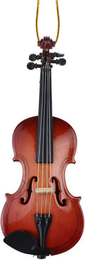 Wooden String Miniature Violin Hanging Ornament Mini Musical Instrument Replica Holiday Tree Home Decoration Display Ornament (4.72" Violin)
