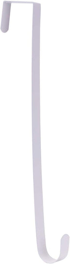 Sattiyrch 15" Wreath Hanger for Front Door,Sturdy Steel Wreath Door Hanger,Over The Door Hanger Hook (White,1)