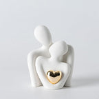 Hugging Couple Statue Ceramic Lover Figurine Home Decor is a Romantic Gift for Her on Wedding Anniversary and Valentines, TV Stand Decoration Knick Knacks for Shelves (M)