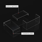 Sezanrpt Acrylic Risers Display Stands 3pcs, Rectangular Dessert Table Display Set, Clear Display Shelf for Funko Pop, Collectibles, Retails, Shoes, Plants, Home Decors, Decoration - 7.5''x8''x8.5''