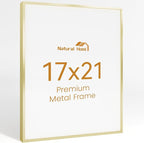 17x21 Aluminum Metal Picture Frame,Tempered Glass Gold Photo Frame 17x21 for Family Photo,Posters,Art,Document to Wall Mount Horizontally or Vertically