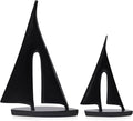 Saysmile Modern Sculptures Home Decor, Sailboat Decor Ornament, Boat Decorations Statue Decor, Art Sculptures and Statues, Sailboat Gifts Home Office Bathroom Shelf Decor (Black-2 Pack)