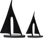 Saysmile Modern Sculptures Home Decor, Sailboat Decor Ornament, Boat Decorations Statue Decor, Art Sculptures and Statues, Sailboat Gifts Home Office Bathroom Shelf Decor (Black-2 Pack)