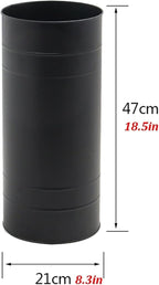 Black Round Iron Umbrella Stand Holder, Space-Saving Floor-Standing Umbrella Storage Basket, Waterproof Storage Bucket