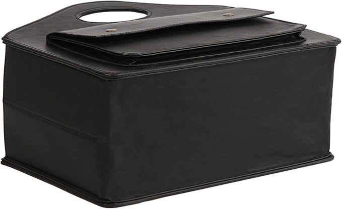 HofferRuffer Magazine Basket Holder, Foldable Magazine Rack, Document File Holder Organizer, File Folder, Newspaper Storage Bin Organizer for Home or Office (Black Magazine Basket)