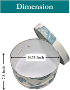 Sarah's Hat Boxes Classic Shells Hat Box – 14.75" x 7.5" (Dia. x Ht.) Handmade in USA – Odorless Non-Toxic Adhesive, Cording Handle – Premium Storage for Hats & Accessories