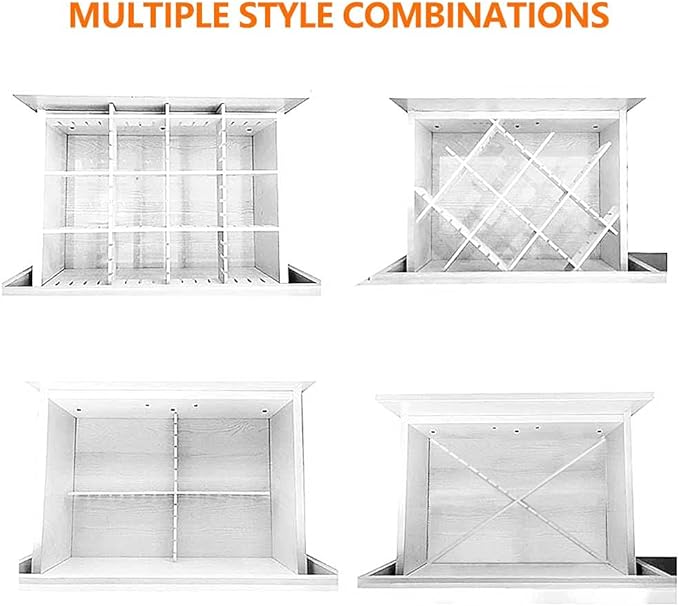 10Pcs Drawer Dividers, 14.18" x 3.55", Thick, DIY Organizer Separator, Large Adjustable Dresser Drawer Organizer for Clothes, Bedroom, Bathroom, Kitchen Cutlery, Desk, Office Storage