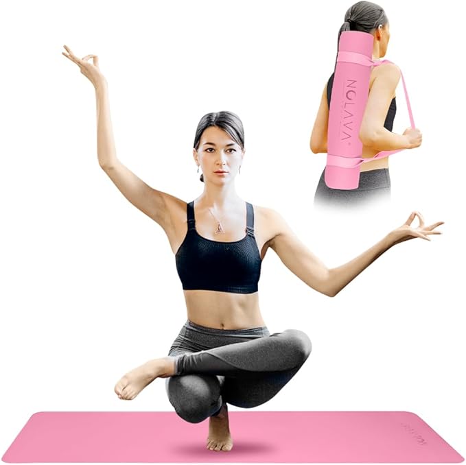 NOLAVA Yoga Mats & Complete Sets - TPE, Non-Slip - Includes Mat, Blocks, Strap, & More (6pc or 7pc Sets) - For Pilates, Yoga & Fitness