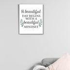Motivational Eucalyptus Wall Art Decor, Inspirational Green Botanical Pictures Positive Quotes Canvas Painting Posters for Office Living Room Bedroom Decoration (11.5 X 15 Inches, Framed)