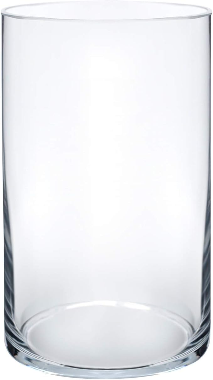 Royal Imports Flower Glass Vase Decorative Centerpiece for Home or Wedding - Cylinder Shape, 6" Tall, 3.5" Opening, Clear