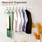 HOUSE DAY Black Plastic Hangers 100 Pack, Plastic Clothes Hangers with Built-in Hooks, Durable and Strong Coat Hangers for Closet, Space Saving Clothing Hanger for Shirts, Coats, Skirt, Dress