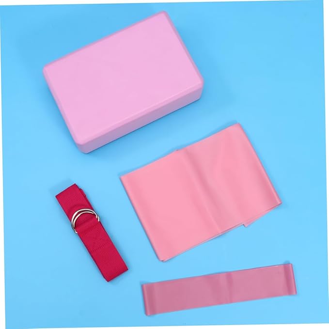 4pcs Yoga Tool Kit Yoga Brick Latex Pull Towel Stretch Band Resistance Ring for Stretching Home Gym