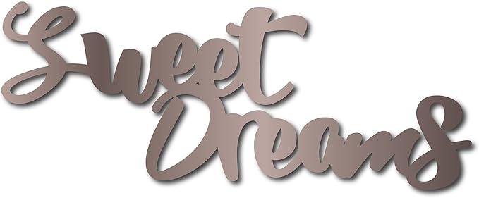 CREATCABIN Sweet Dreams Sign Wood Wall Decor Art Cutout Letter Word Laser Cut Unfinished Decorative Valentine's Day for Living Room Home Door Farmhouse Porch Bedroom Decoration 11.8 x 4.7 Inch,Camel