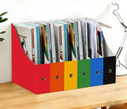 Limitliho 24 Pack Red Cardboard Magazine Holder, Sturdy Book Bins for Classroom Library, 10.6'' ×10.2'' ×3.5'' Inch Vertical File Folder Box