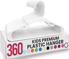 Utopia Home 360 Pack Kids Hangers - 11.5 Inch Plastic Baby Hangers for Closet - Childrens Hanger for Clothes & Infant Hanger for Closet - Ideal for Everyday Standard Use (White)