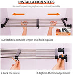 Hershii Expandable Closet Tension Shelf Rod Adjustable Metal Storage Rack Cabinet Organizer DIY Divider Separator Shelves for Wardrobe Cupboard Kitchen Bathroom, Black, 19.69-31.5inches