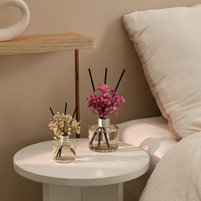 COCODOR Preserved Real Flower Reed Diffuser/April Breeze / 6.7oz(200ml) / 2 Pack/Reed Diffuser Set, Oil Diffuser & Reed Diffuser Sticks, Home Decor & Office Decor, Fragrance and Gifts
