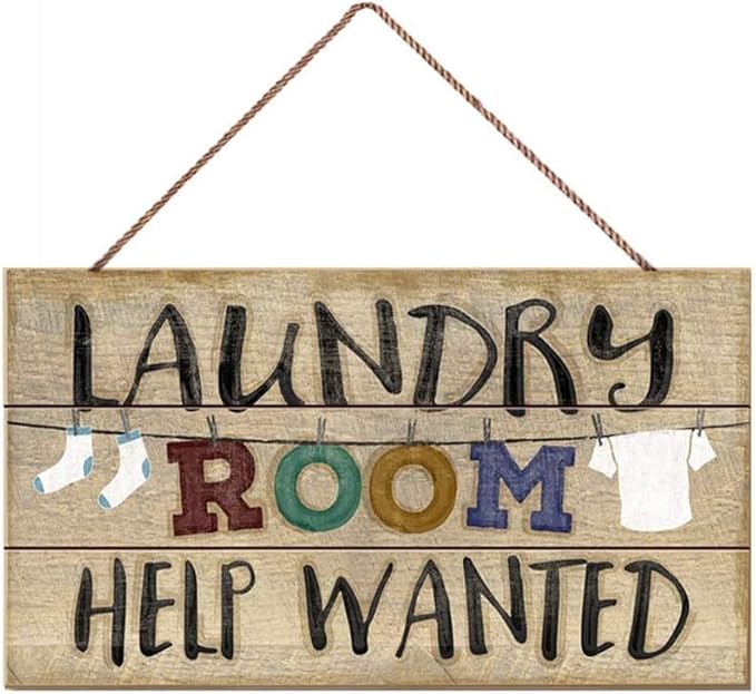 Laundry room Sign,6"x12" Retro laundry decor and accessories Sign Help Wanted Wall Art Plaque farmhouse Sign dog signs art plaques farmhouse pet lover (WD003)