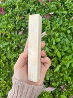 A&S Mezuzot Quartz Mezuzah Case with Engraved Shin Design Easy Peel and Stick Judaica Door Mezuza (Beige Stone, 6 Inches)