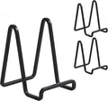 3 Pack 3 inch Metal Plate Stands for Display, Plate Holder Pictures Frame Easel Display Stand, Tabletop Picture Stand, Iron Easels for Display Photo Frames, Plates, Vinyl Record，Book, Sign（Black）