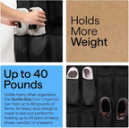 GORILLA GRIP Over the Door Shoe Organizer, 24 Large Breathable Mesh Pockets, Space Saving Hanging Storage Holder, Closet Rack Hanger Holds Up to 40 lbs, Hangs on Closets for Shoes, Accessories, Black