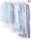 Translucent Garment Bags for Hanging Clothes - Frosted Clothes Storage Bags for Suits, Dresses, Closet Storage - 10 Pack