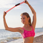 Barre Double Tube Red Resistance Band Exercise Tubes for Home Pilates Barre Workout