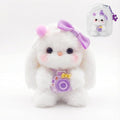 Small Funny Bunny Handmade Crochet Plush Rabbit,Positive Cute Fluffy Gifts for Coworker, Best Friend,Teacher, Mom. (Purple)