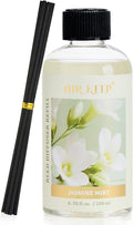 Airkeep Reed Diffuser Oil Refill with Diffuser Sticks, 6.76 Fl Oz(200ml) Jasmine Mint Scented Oils, Aroma Therapy, Home Fragrance & Air Freshener, Office Décor, Decoration